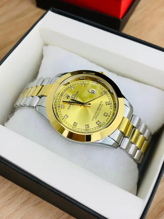 Men - Date Only - Two Tone Golden Dial