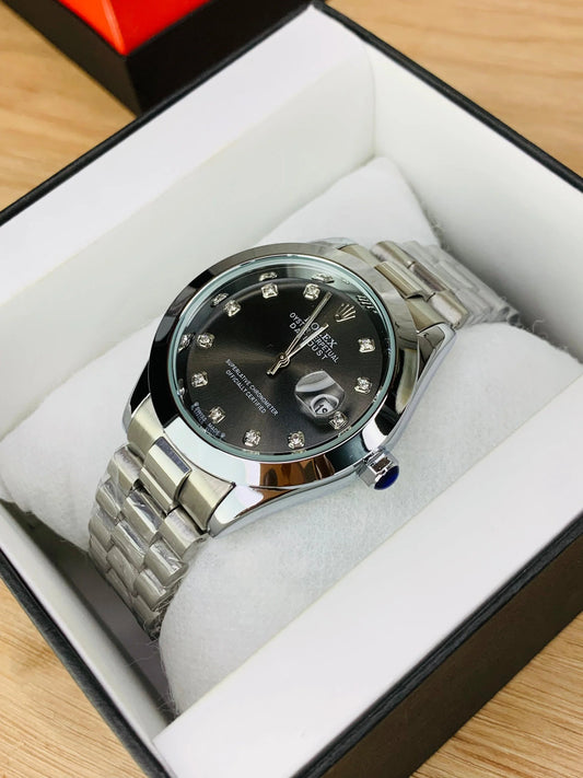Men - Date Only - Silver With Black Dial