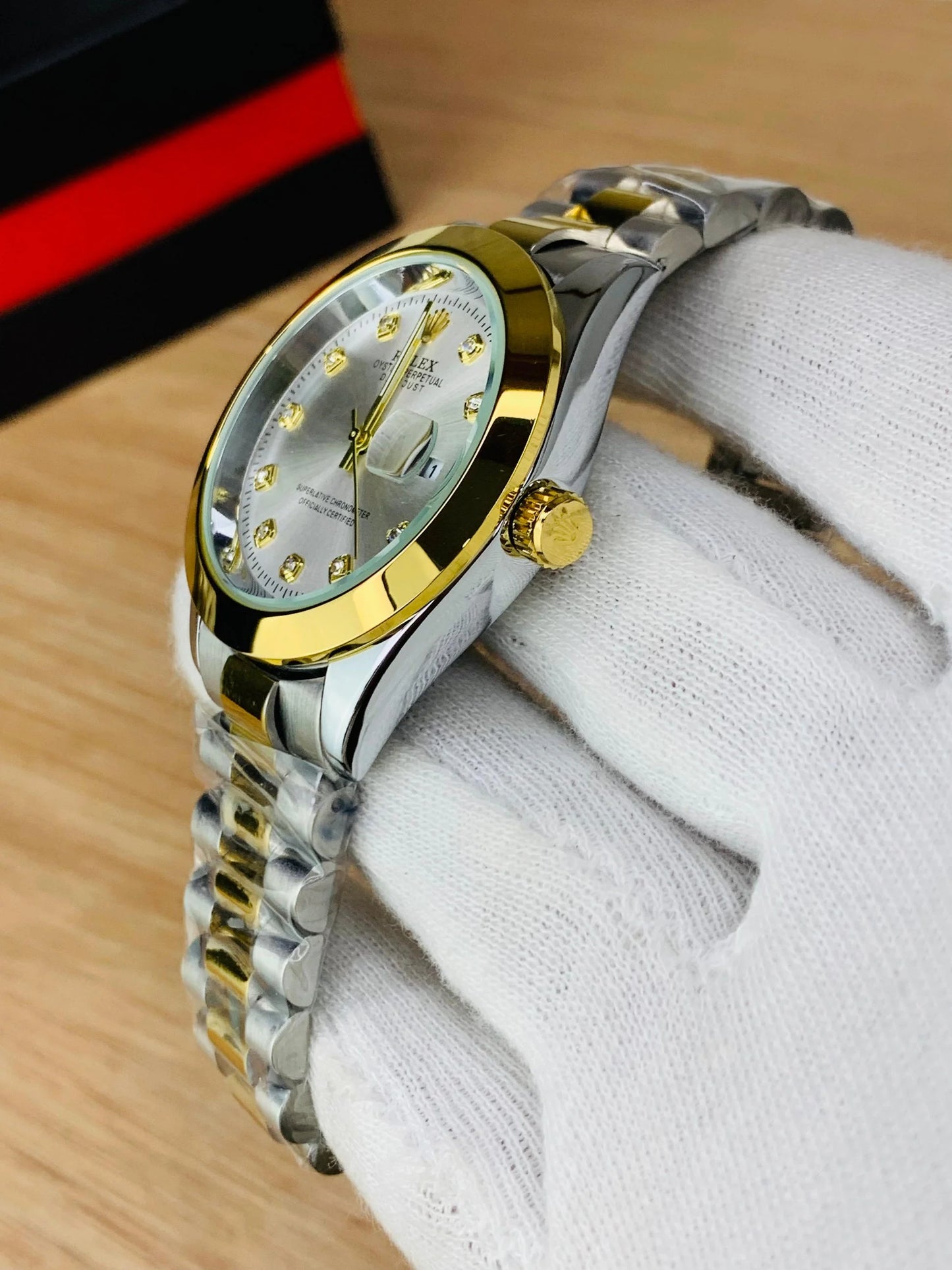 Men - Date Only - Two Tone White Dial