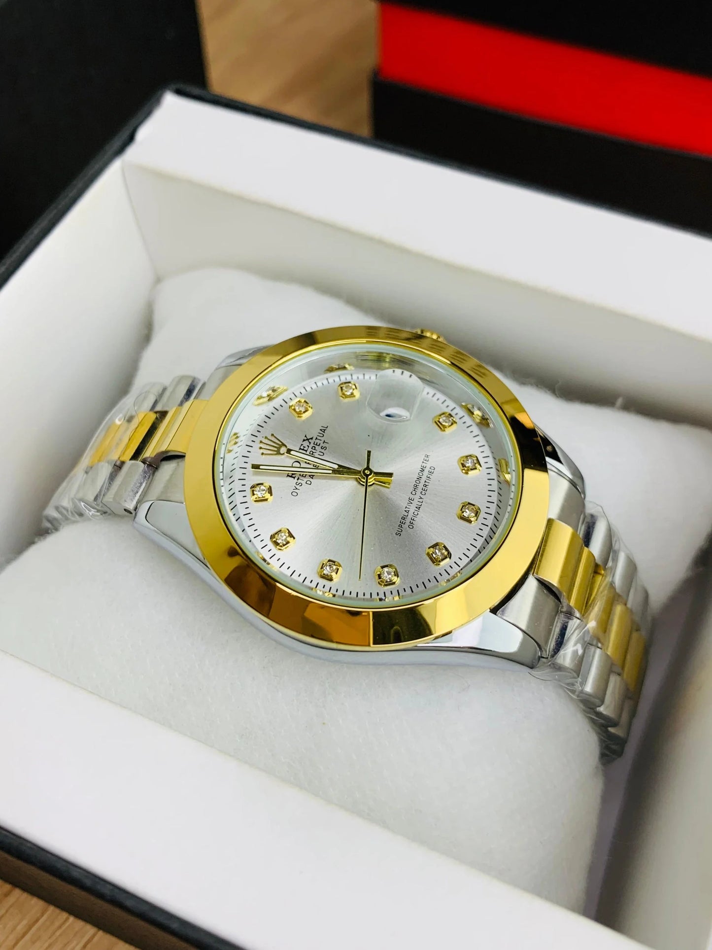 Men - Date Only - Two Tone White Dial
