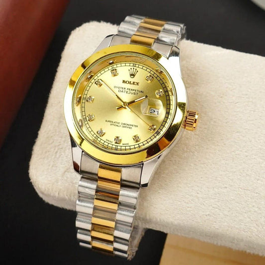Men - Date Only - Two Tone Golden Dial